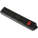 RS PRO 4 Socket Type G British Trailing Socket 230V, 13A Durable Nylon Jacket 296-3559