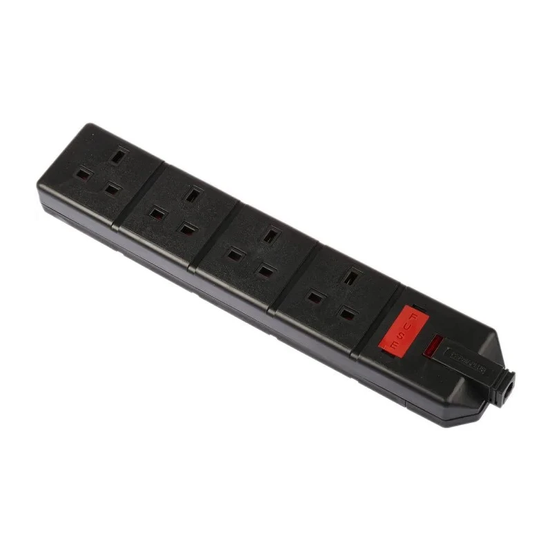 RS PRO 4 Socket Type G British Trailing Socket 230V, 13A Durable Nylon Jacket 296-3559