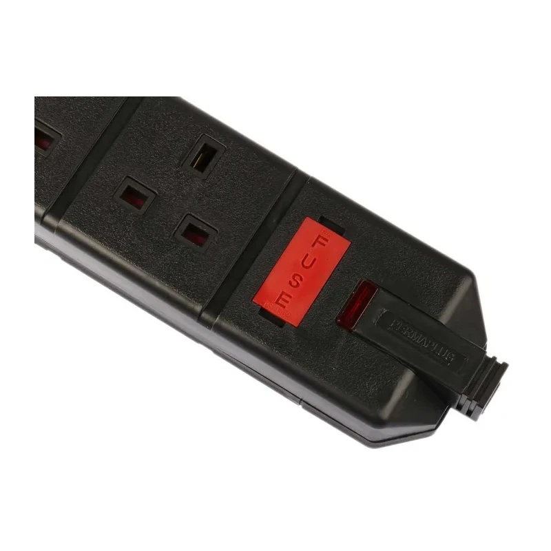 RS PRO 4 Socket Type G British Trailing Socket 230V, 13A Durable Nylon Jacket 296-3559