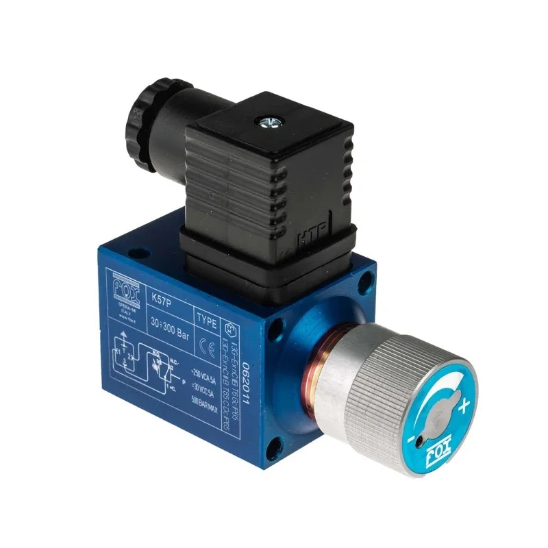 RS PRO Adjustable Pressure Switch NC 30 bar to 300 bar, 250V AC, Oil Suitable, IP65 Rated 297-0018