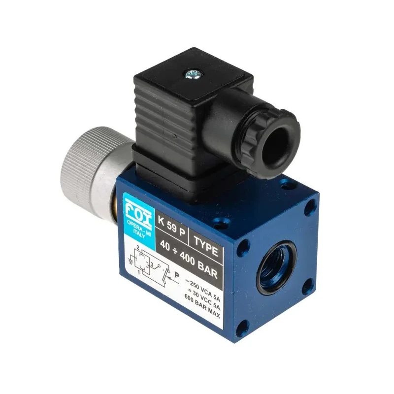 RS PRO Adjustable Pressure Switch 1/4 in Port Size, NC Contact, 50 to 400 bar Pressure Range, 250V AC 500mA 297-0030