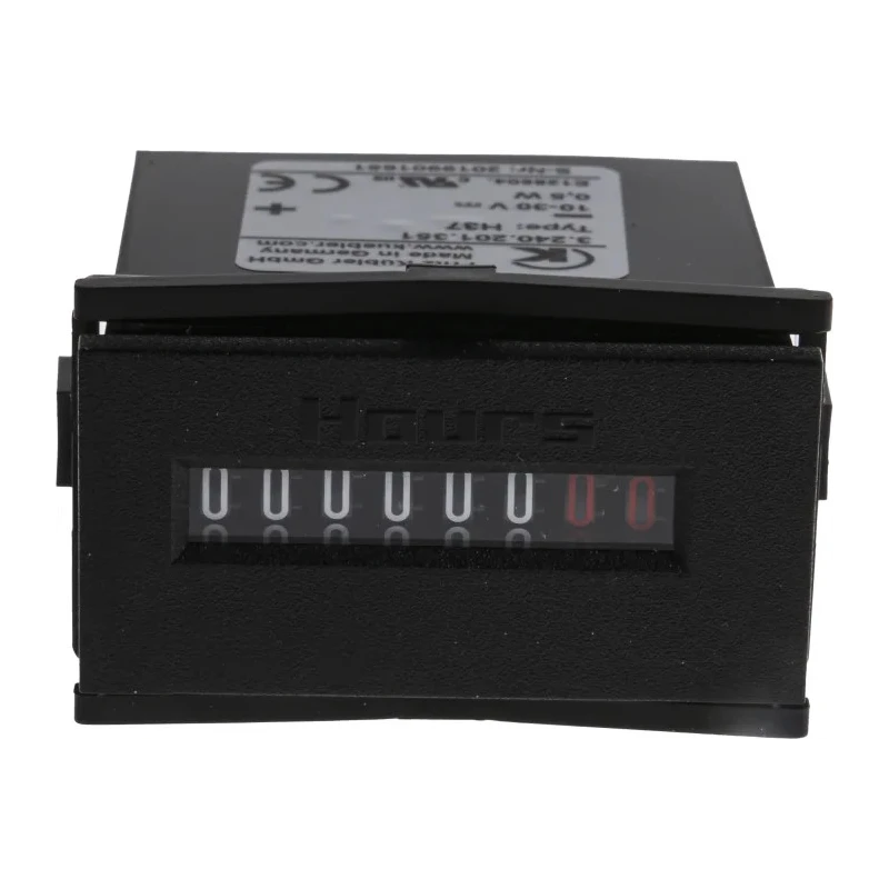Kubler Electromechanical Panel Mount Hour Counter 8 Digit Height 4mm 10-30 VDC 3.240.201.351