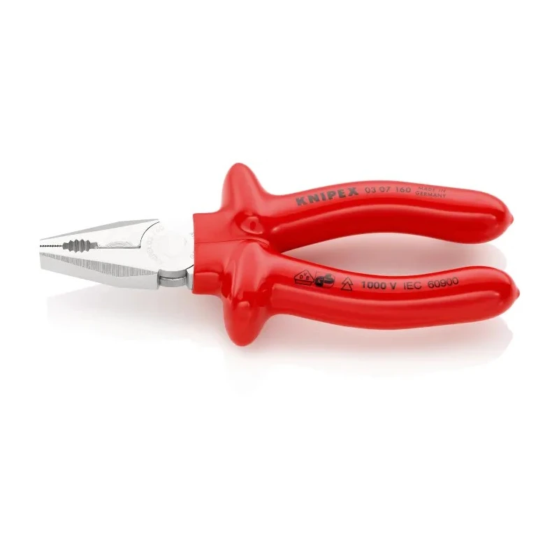 Knipex Combination Plier 1-Piece Insulated Special Quality Tool Steel Chrome Plated 160mm VDE 1000V Approved 03 07 160
