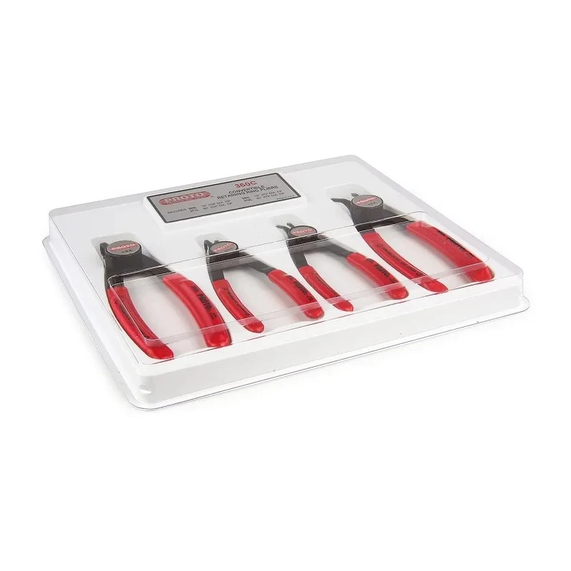 Stanley 4-Piece Convertible Circlip Plier Set Hardened Steel with Air-Cushioned Handles 360C