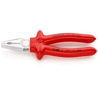 Knipex 1-Piece Combination Plier 200mm Overall VDE/1000V Insulated Special Quality Tool Steel Chrome Plated 03 07 200