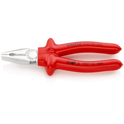Knipex 1-Piece Combination Plier 200mm Overall VDE/1000V Insulated Special Quality Tool Steel Chrome Plated 03 07 200
