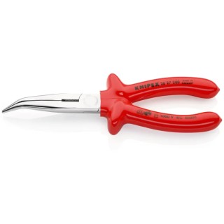 Knipex Long Nose Plier Bent Nose 200mm Overall, Chrome Plated, VDE/1000V Approved 26 27 200