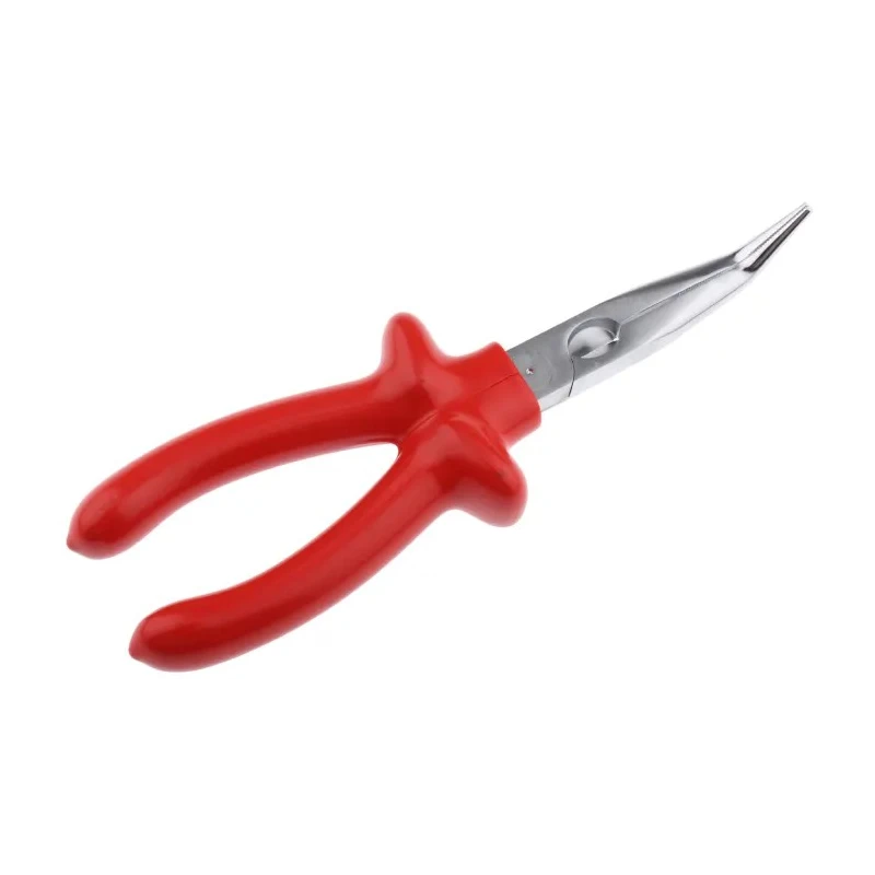 Knipex Long Nose Plier Bent Nose 200mm Overall, Chrome Plated, VDE/1000V Approved 26 27 200