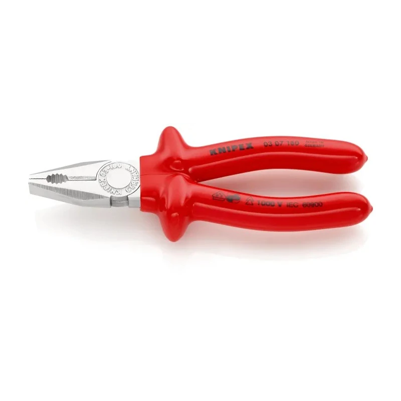 Knipex Insulated 1-Piece Combination Plier 180mm Overall Length VDE/1000V Approved 03 07 180