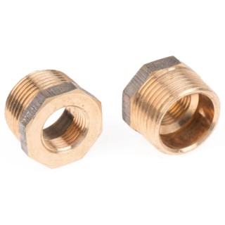 RS PRO Bronze Threaded Fitting Straight Reducer Bush Male BSPT 1 in to Female BSPP 1/2 in 297-2216