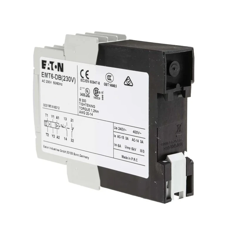 Eaton Overload Relay 1 NO/1 NC, 3A F.L.C, 3A Contact Rating, 2 W, 230V AC EMT6