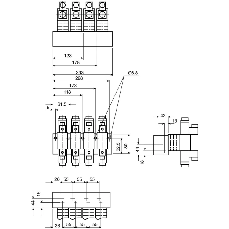 Bosch Rexroth Manifold Block 4 Stations Port Size 1/2 in Type HSR 06 R900172222