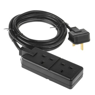 RS PRO Extension Lead 4 m Cable 2 Socket Type G Power Strip 240V 13A 296-3644