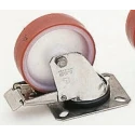 LAG Braked Swivel Castor Stainless Steel Frame 250 kg Load Capacity 150 mm Polyurethane Wheel 21136 FR