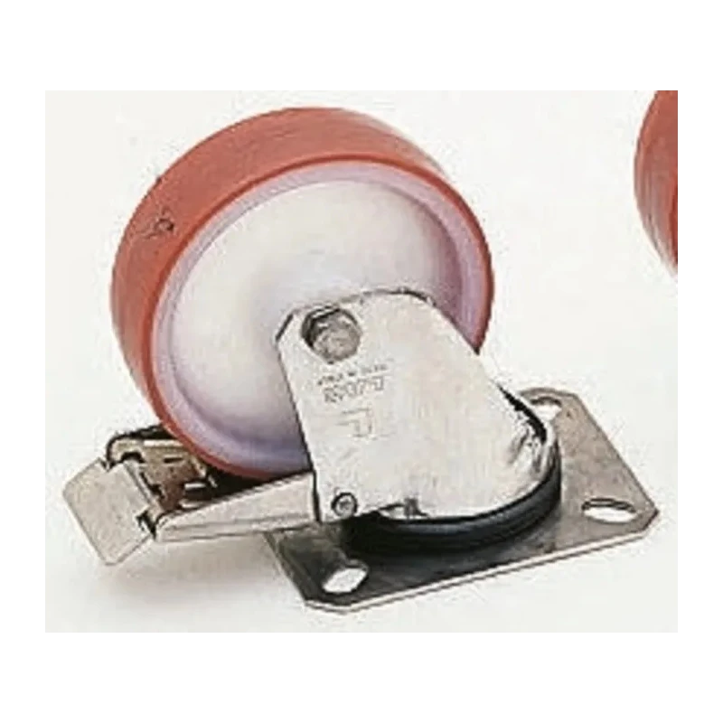 LAG Braked Swivel Castor Stainless Steel Frame 250 kg Load Capacity 150 mm Polyurethane Wheel 21136 FR