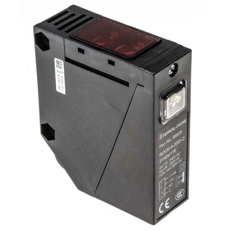 Pepperl + Fuchs Diffuse Photoelectric Sensor Block Style 2 m Detection Range Relay Output IP67 RLK39-8-2000-Z/31/40A/116