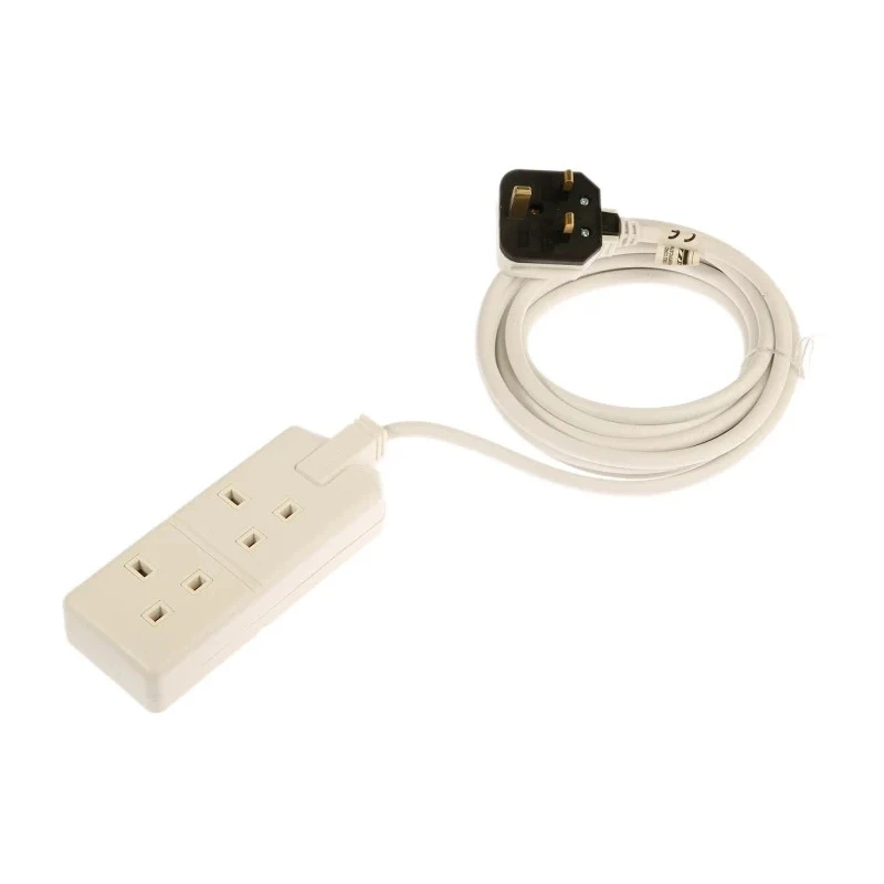 RS PRO 4 m 2 Socket Type G Extension Lead Power Strips 240V 13A 296-3650