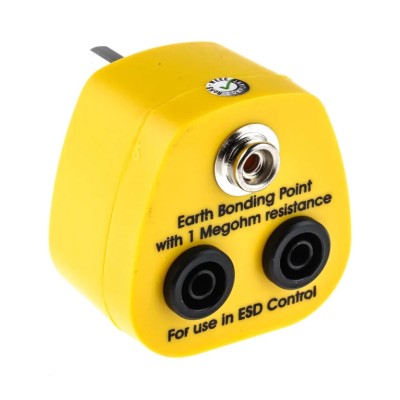 RS PRO ESD Earth Bonding Plug With Banana Socket Connector, 10 mm Stud, UK Plug Type 298-3890