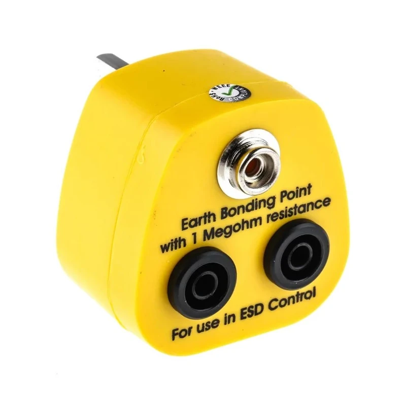 RS PRO ESD Earth Bonding Plug With Banana Socket Connector, 10 mm Stud, UK Plug Type 298-3890