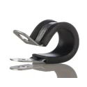 JCS P-Clip 16 mm Closed Inside Diameter, Black Rubber Coating, Zinc Plated Steel PCZR16RS