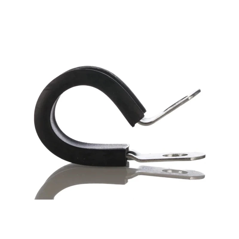 JCS P-Clip 16 mm Closed Inside Diameter, Black Rubber Coating, Zinc Plated Steel PCZR16RS