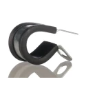 JCS P-Clip 16 mm Closed Inside Diameter, Black Rubber Coating, Zinc Plated Steel PCZR16RS