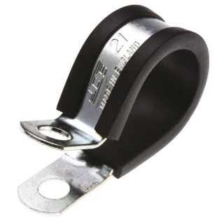 JCS P-Clip 21 mm ID Black Rubber Zinc Plated Steel PCZR21RS