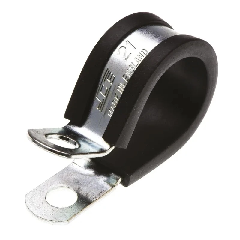 JCS P-Clip 21 mm ID Black Rubber Zinc Plated Steel PCZR21RS