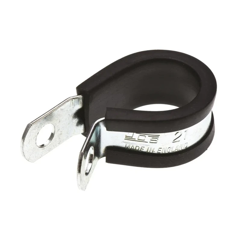 JCS P-Clip 21 mm ID Black Rubber Zinc Plated Steel PCZR21RS