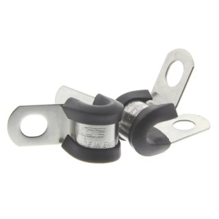 JCS 5 mm ID Black Rubber Coated 304 Stainless Steel P-Clip PCSR5RS