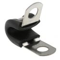 JCS 6 mm ID Black Rubber Coated 304 Stainless Steel P-Clip PCSR6RS