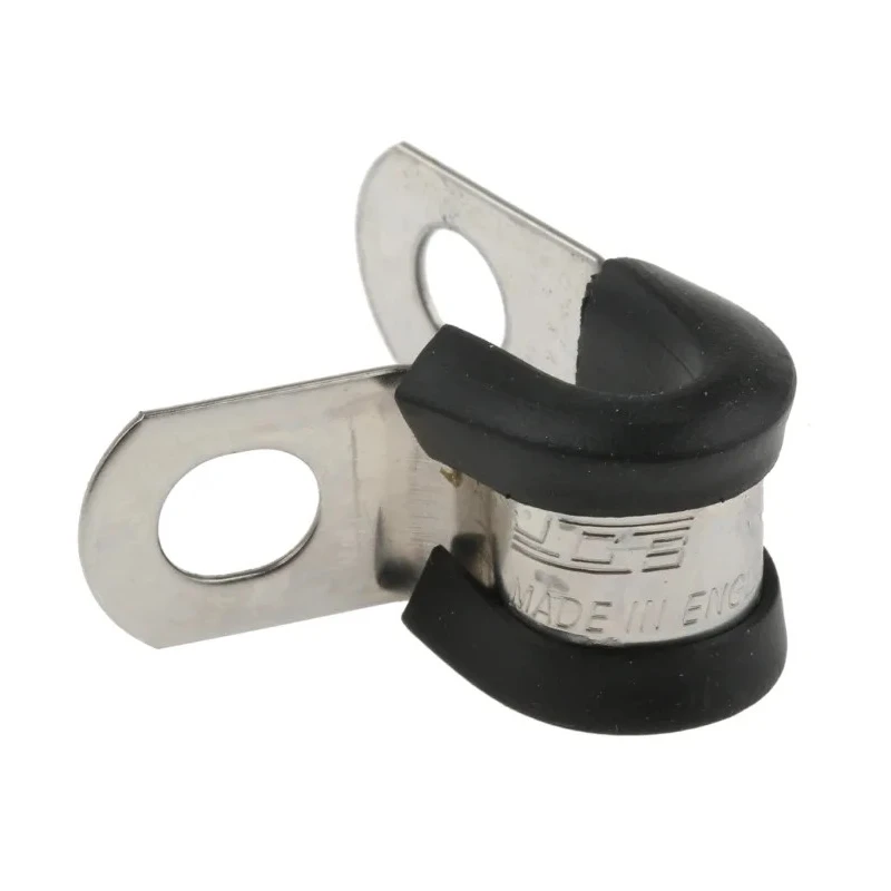 JCS 6 mm ID Black Rubber Coated 304 Stainless Steel P-Clip PCSR6RS