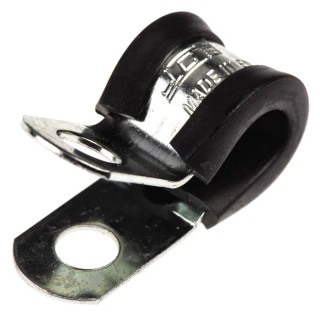 JCS 8 mm ID Black Rubber Zinc Plated Steel P-Clip PCZR8RS