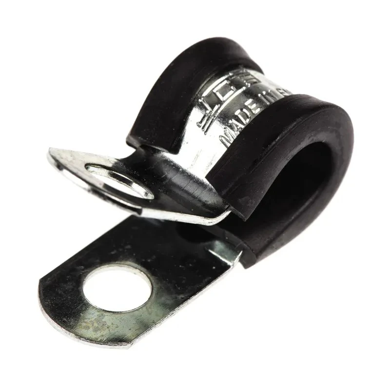 JCS 8 mm ID Black Rubber Zinc Plated Steel P-Clip PCZR8RS