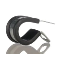 JCS 13 mm ID Black Rubber Coated 304 Stainless Steel P-Clip PCSR13RS