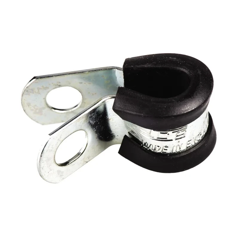 JCS 8 mm ID Black Rubber Zinc Plated Steel P-Clip PCZR8RS