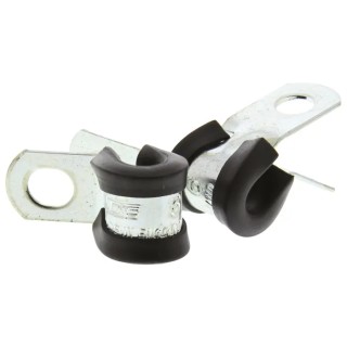 JCS 6 mm ID Black Rubber Zinc Plated Steel P-Clip PCZR6RS