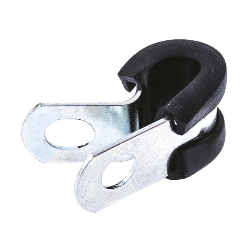 JCS 6 mm ID Black Rubber Zinc Plated Steel P-Clip PCZR6RS