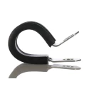 JCS 16 mm ID Black Rubber Coated 304 Stainless Steel Zinc Plated P-Clip PCSR16RS