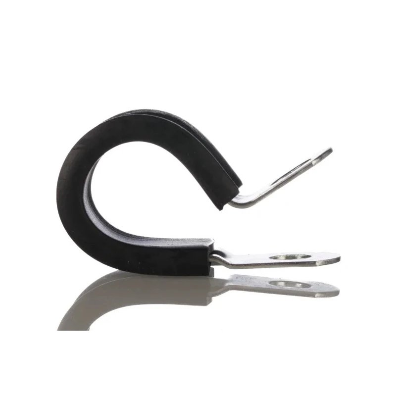 JCS 16 mm ID Black Rubber Coated 304 Stainless Steel Zinc Plated P-Clip PCSR16RS