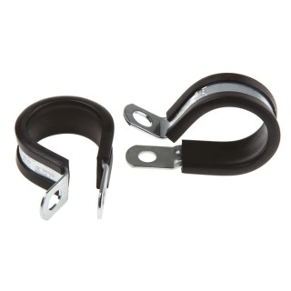 JCS 25 mm ID Black Rubber Coated Zinc Plated Steel P-Clip PCZR25RS