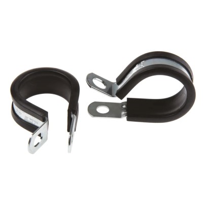 JCS 25 mm ID Black Rubber Coated Zinc Plated Steel P-Clip PCZR25RS