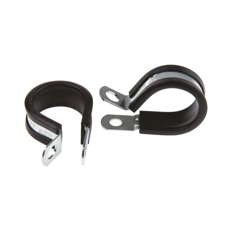 JCS 25 mm ID Black Rubber Coated Zinc Plated Steel P-Clip PCZR25RS