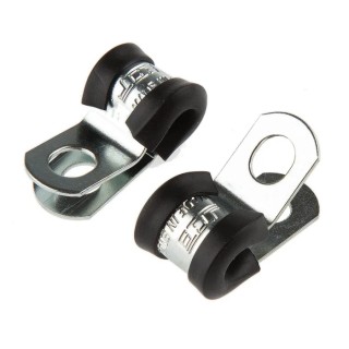 JCS 5 mm ID Black Rubber Zinc Plated Steel P-Clip PCZR5RS