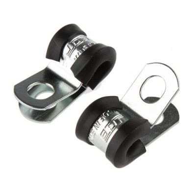 JCS 5 mm ID Black Rubber Zinc Plated Steel P-Clip PCZR5RS