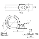JCS 5 mm ID Black Rubber Zinc Plated Steel P-Clip PCZR5RS