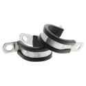 JCS 21 mm ID Black Rubber Coated 304 Stainless Steel P-Clip PCSR21RS