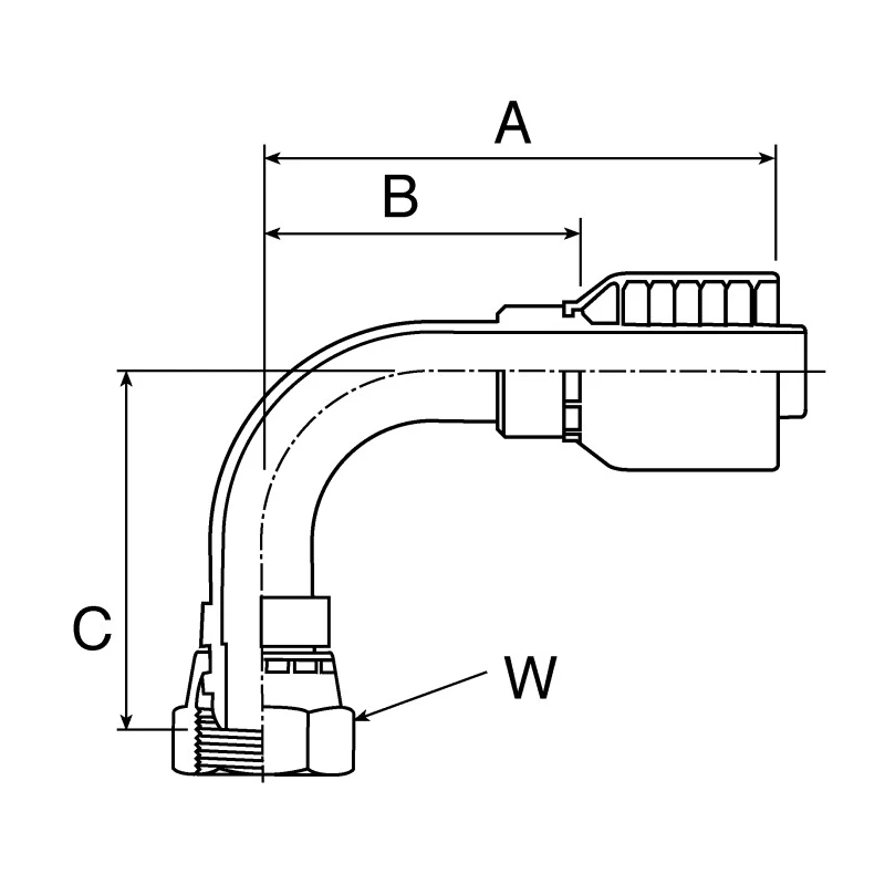 Parker Hydraulic Fitting Female BSP Steel Zinc Plated 0.5 in Hose ID 1B248-8-8