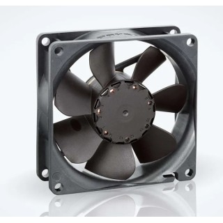 ebm-papst 8400 N Series DC Axial Fan, 24V DC, 2W Power, 69 m³/h Airflow, 3100 RPM, IP20, 80x80x25 mm IP20