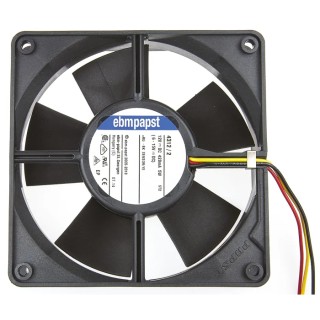 ebm-papst 4300 Series Axial Fan 12V DC 170 m³/h Air Flow 5W Power Consumption IP68 119mm x 119mm x 32mm 